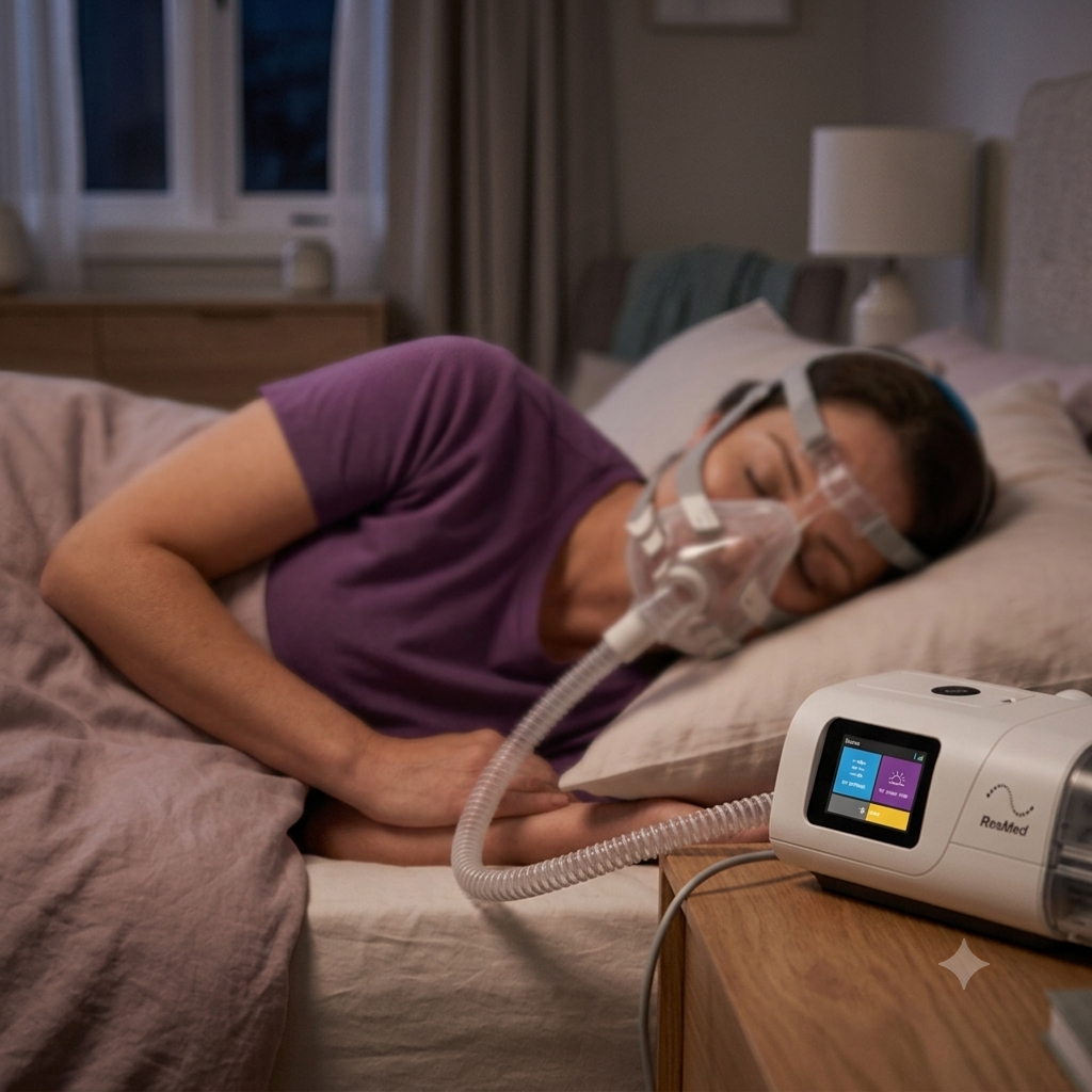 Persona utilizando bipap